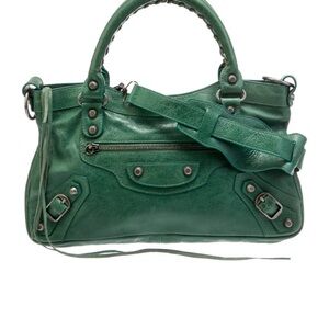 Balenciaga Green Motocross Classic Bag